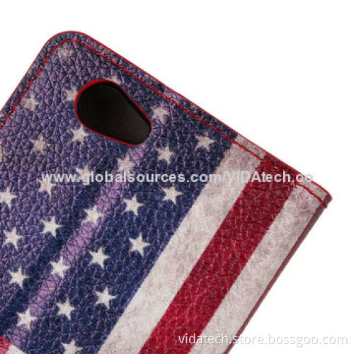 UK United States Flag Pattern Leather Case with Card Slot and Holder, for Sony Xperia Z1 Mini
